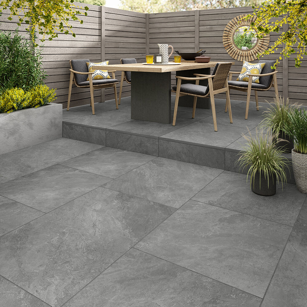 Alfresco Rainton Light Grey Matt Porcelain 600x900x20mm (1 Tile per box 0.54m2)