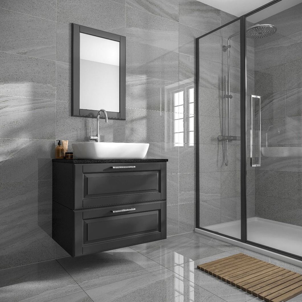 Anderley Dark Grey Polished Porcelain Wall & Floor Tile