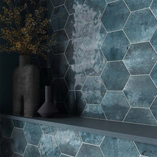 Load image into Gallery viewer, Hope Blue Gloss Hexagonal Wall Tile
