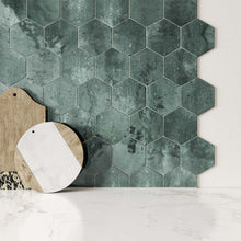 Load image into Gallery viewer, Hope Green Gloss Hexagonal Wall Tile
