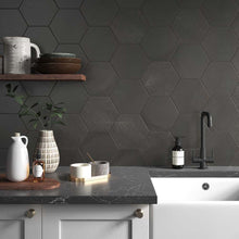 Load image into Gallery viewer, Hexagonal Anthracite Porcelain Wall &amp; Floor Tile
