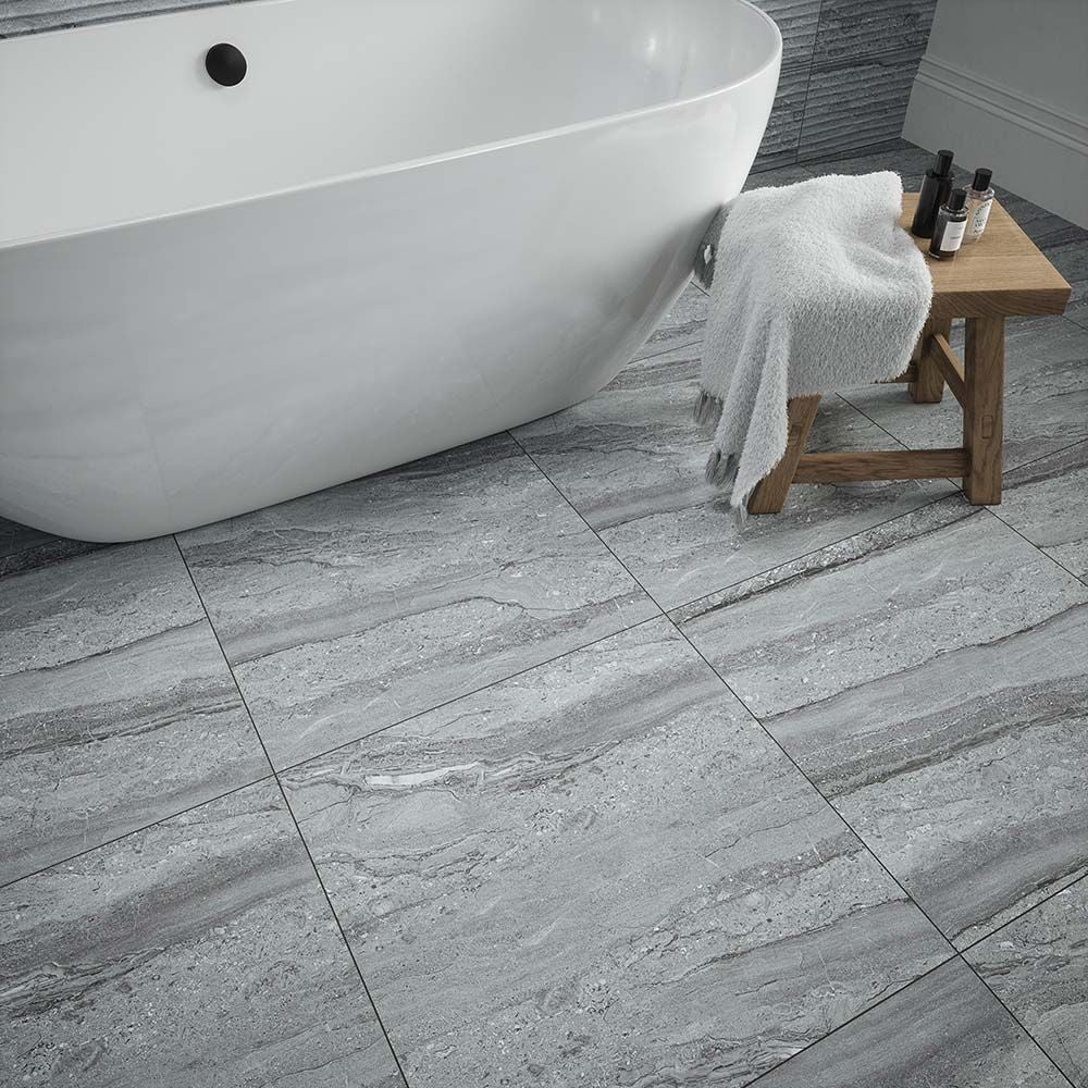 Laurent Grey Matt Porcelain Wall & Floor Tile
