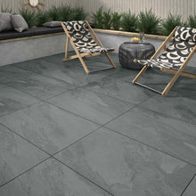 Load image into Gallery viewer, Alfresco Wilsden Slate Black Matt Porcelain 600x900x20mm (1 Tile per box 0.54m2)
