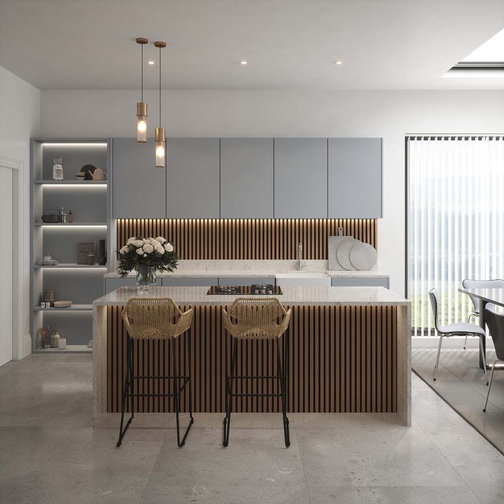 Smoked Oak Acoustic Slat-Wall Panels