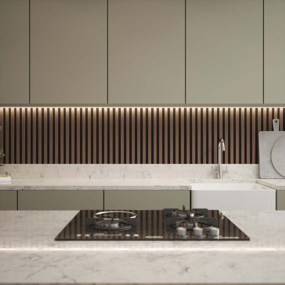 Walnut Acoustic Slat-Wall Panels
