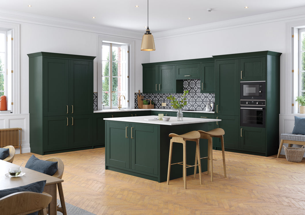 Cambridge Fir Green Painted Timber Shaker Kitchen Doors