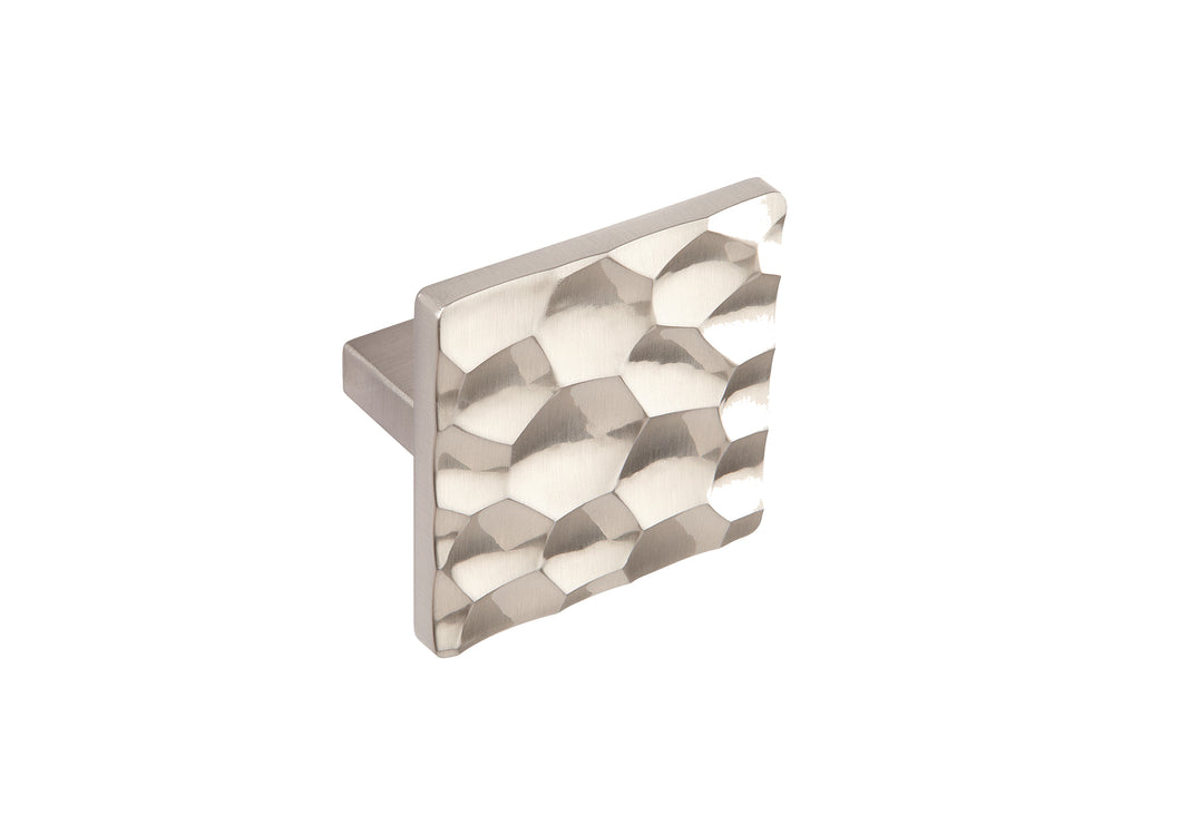 Honeycomb effect square knob brushed steel