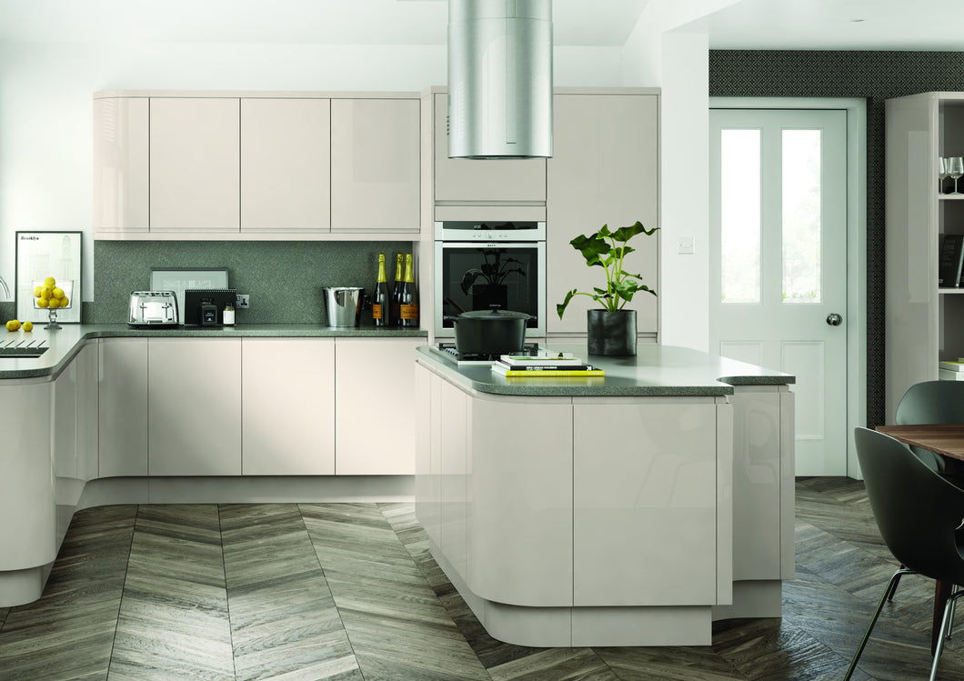 Lucente Cashmere High Gloss Handleless Replacement Kitchen Doors 