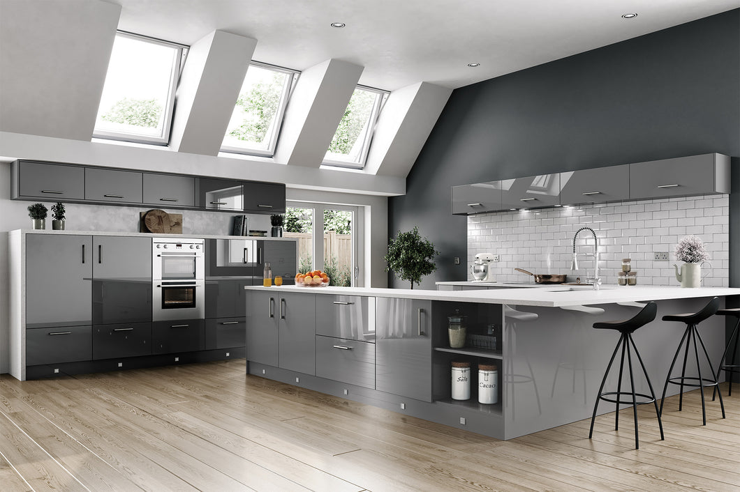 Vivo High Gloss Dust Grey Replacement Kitchen Doors