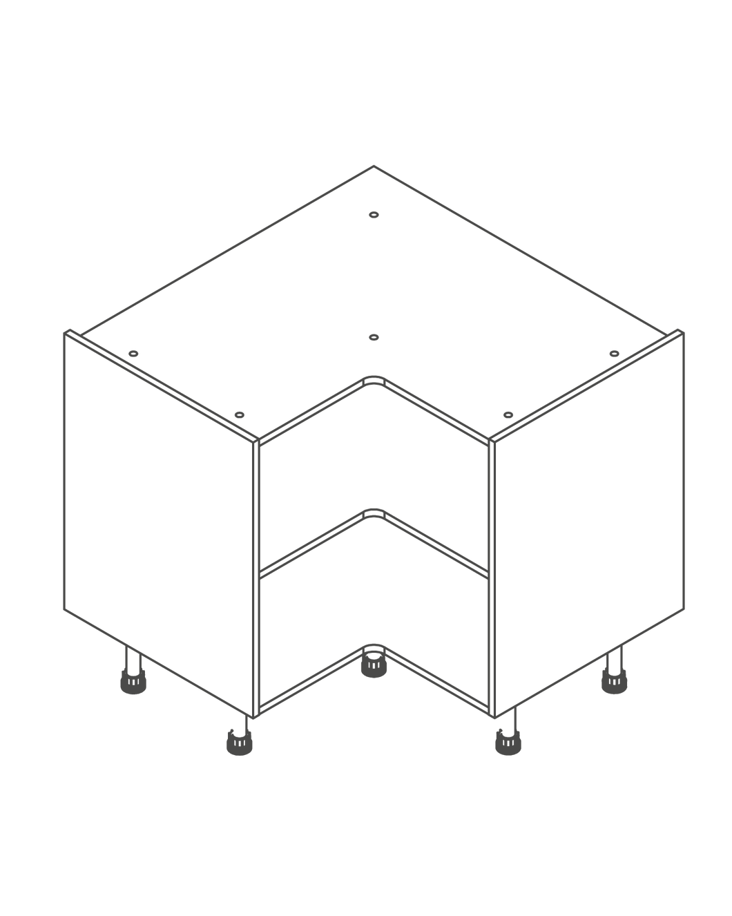 L Shape Corner Base Unit